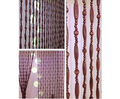 Eastery Wufeng Sommer Zimmer Tür Fenster Hölzern Perlenvorhang Türvorhang Fadenvorhang Fadenstore Einfacher Stil Raumteiler Anti Moskitos Vorhänge (Farbe A Größe 85 * 180Cm)
