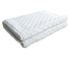 SonnenStrick 3009002 Babydecke / Kuscheldecke / Strickdecke aus 100 % Bio Baumwolle kba Made in Germany, 100 x 90 cm, weiss