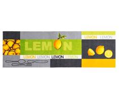 andiamo Kurzflor Läufer Lemon aus 100% Polyamid Küchenläufer mit Zitronen Muster, gelb grün 50 x 150 cm