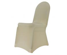 Stuhlhusse Stretch CREME bügelfrei, Stuhlbezug, Stuhlüberwurf, Universal