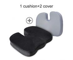 BedStory Orthopädisches Sitzkissen für Bürostuhl und Auto, Memory Foam Stuhlkissen wirkt Schmerzlinderung, Ergonomisches Sitzkissen für besten Sitzkomfort,Fördert Durchblutung und Schutz Steißbein