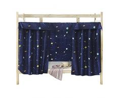 YSXY Bettvorhang Vorhang Hochbett Schlafzelt Spielzelt Kinderbett Bett Etagenbett Studentenwohnheim Kinderzimmer,1.2x2M (1pcs) Planet Muster,Dunkelblau