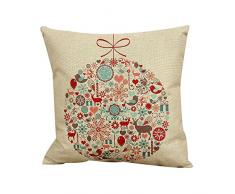 FeiliandaJJ Kissenbezug Weihnachten, kissenhülle Kopfkissenbezug Home Dekoration Pillowcase Baumwollleinen Christmas Drucken Super weich Sofakissen für Wohnzimmer Sofa Bed,45x45cm (Weiß)