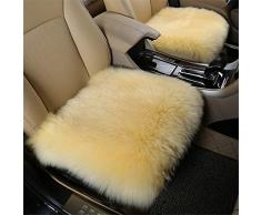 EXQUILEG Wolle Schaffell Auto Sofakissen Abdeckungen Gemütliches Warme Sitzkissen-45X45cm (Hellgelb)