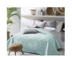 JEMIDI Bett und Sofaüberwurf XL Doppelbett gesteppt 220 x 240 Tagesdecke Überwurf Husse Decke XXL Tagesdecken Steppdecke gesteppt (Mint/Grau)
