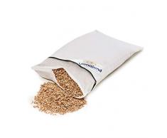 Lumaland Dinkelkissen Kissen mit Baumwoll-Bezug Reißverschluss und Dinkelspelz-Füllung Naturfarben 40 x 80 cm