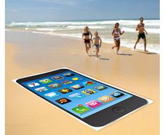 PEARL Microfaser Strandlaken: Mikrofaser-Strandtuch im schwarzen Smartphone-Design, 170 x 100 cm (Mikrofaser Badetücher)