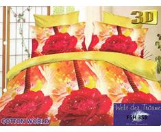 100% Mikrofaser Microfaser 135x200 3D Bettwäsche 3tlg Bettwäscheset Bettwäschegarnitur bügelfrei