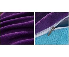 155x220 cm Bettwäsche mit 1 Kissenbezug 80x80 Mikrofaser Weich Warm Winter Kuschelig Bettbezug Bettwäschegarnitur stahl gelb grau yellow grey Furry