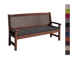 sunnypillow Bankauflage Stuhlkissen mit abnehmbarem Bezug Bankkissen Bankpolster Polsterauflage Auflage für Gartenbank viele Farben und Größen zur Auswahl (110 x 50 x 5cm, Anthrazit)