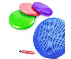 Sosila Ballsitzkissen, Sitzballkissen, Massagekissen, Balance Kissen, Gleichgewichtskissen, Sitzkissen, Luftkissen für Yoga, Fitness, Reha, Büro, physiotherapeutische Übungen, Rückentraining (Blau)