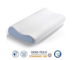 viewstar Nackenstützkissen Höhenverstellbar, Orthopädisches Nackenkissen Kopfkissen, HWS Memory Foam Kissen, Kissen für Nackenschmerzen für Rücken- und Seitenschläfer, Ergonomisches 60x35x12/10cm