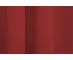 Vorhang Gardine blickdicht Dim out, Kräuselband, Farbe: rot, Größe: 150/145 cm (HxB), Einzelschal, Übergardine Türvorhang Kälteschutz Verdunkelungsgardine