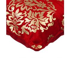handgefertigt Rot dekokissen, Blumen Bedruckter Samt kissenbezüge, 50x50 inch deko kissenbezüge, Blumen Modern kissenhüllen, Platz Samt kissenhülle - Gold Charming