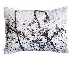 Splash Kissen, Lendenkissen, 30 x 40 cm, Schwarze und weiße Wurfkissen, BeccaTextile.