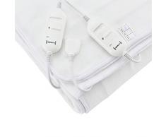 [casa.pro]® Doppelte Elektrische Heizdecke 160x140cm Wärmedecke TÜV geprüft Wärmeunterbett Handwaschbar 2 x 60W 230V 50Hz Weiß