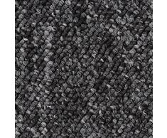 Schlingen-Teppichboden in der Farbe Schwarz meliert | weiche & strapazierfähige Auslegeware | zugeschnittener Bodenbelag | Meterware in der Größe 100 x 400 cm | gemütliche Teppichfliesen