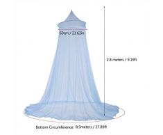 Fdit Bett Moskitonetz Bett Baldachin Vorhänge Elegante Spitze Prinzessin Kinder Baldachin Vorhang für Mädchen Zimmer Bettwäsche(Blau)