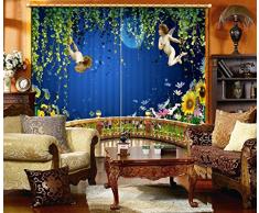 EZEZWSNBB 3D Verdunkelungsvorhänge Ozean Engel Wärmedämmender Vorhang aus Polyester Energiesparen Lärm reduzieren Behandlung für Schlafzimmer Wohnzimmer Kinderzimmer Vorhänge 183x214 cm