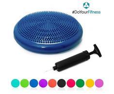 #DoYourFitness® Ballsitzkissen inkl. Pumpe | ca. 33cm Durchmesser mit Noppenoberfläche - ideal für Sport/Fitness | Sitzkissen Luftkissen Balancekissen Bürokissen Sitzunterlage/PumpUp blau