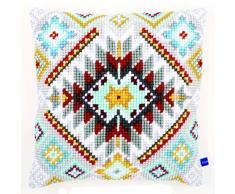 Vervaco Ethnisch Kreuzstichkissen/Stickkissen vorgedruckt, Baumwolle, Mehrfarbig, 40 x 40 x 0.3 cm