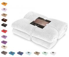 DecoKing 58992 Kuscheldecke 170x210 cm weiß Decke Microfaser Wohndecke Tagesdecke Fleece weich sanft kuschelig skandinavischer Stil Henry