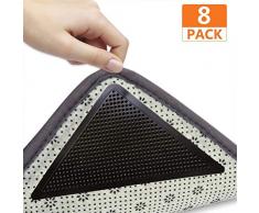 Anti Rutsch Ecken für Teppiche, Dreieck Teppich Greifer für Hartholzböden Fliesenböden Anti Rutsch Greifer Anti Curling Rutschfeste Waschbar Wiederverwendbare Pads, 8 Stücke Dreieck