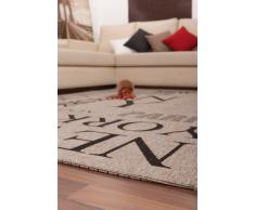 Lalee 347180493 Teppich / Sisal Optik / Flach / Küche / Muster : Metropole / Silber / Grösse : 160 x 230 cm