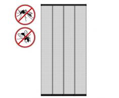 ECD Germany Insektenschutz Lamellenvorhang Türvorhang - 100 x 220 cm - individuell kürzbar - 4-teiliger Vorhang - mit randverstärkten Fiberglas-Lamellen - Fliegengitter Insektenschutz Vorhang