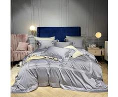 Bettbezüge 4teilig 100% Satin Seide Bettwäsche Set Tencel Baumwolle Königin King Size Bett Set Quilt Bettbezug Bettwäsche Und Kissenbezug Für Single Double Bettwäsche Bettgarnituren King Size