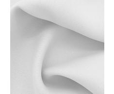 heimtexland ® Verdunklungsgardine Schlaufenschal Gardine Blickdicht mit Kräuselband Thermogardine Verdunklungsvorhang HxB 245x135 cm Kalk-Weiß (Grau) Typ139