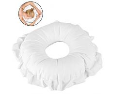 SPA Massagekissen, Polyester Gesicht Relax Salon Pflege Höhlte Kissen Nickerchen Rest Kissen mit Atemloch(Weiß)