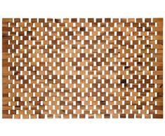 Badvorleger Holz | rutschfeste Badematte | Robuste Holzmatte für Badezimmer - Sauna & Wellnessbereich - Badteppich aus 100% Akazienholz – 50x80 cm