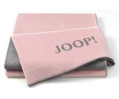 Joop!® Uni-Doubleface I flauschig-weiche Kuscheldecke Rosé-Graphit I Wohndecke aus Baumwolle in rosa I Tagesdecke 150x200cm | nachhaltig produziert in Deutschland I Öko-Tex Standard 100