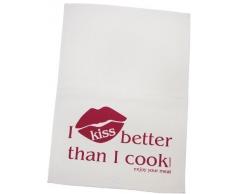 GESCHIRRTUCH mit Spruch I kiss better than i cook NEU Gr. ca. 50cm x 70cm (31496) Trockentuch Abtrockentuch Handtuch