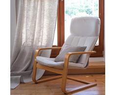 Leinen Vorhang - Leinen Gardine - Leinenvorhänge 145 x 300 cm (Grau)