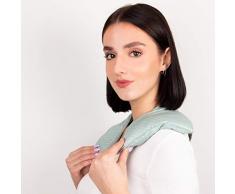 HERBALIND Nackenkissen Wärmekissen LINDA für Schulter Nacken mit Traubenkernen – OEKO TEX zertifiziert, 4-Kammern Körnerkissen gegen Nackenschmerzen aus 100% Baumwolle, Größe 50x25 cm (Grün)