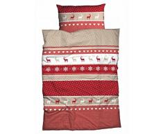sister s. Fein-Biber-Bettwäsche Moritz im Landhausstil 135x200 cm rot
