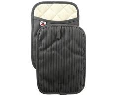 Big Red House Topflappen mit der Wärmebeständigkeit von Silikon und der Flexibilität von Baumwolle, Füllung aus recycelter Baumwolle, Frotteefutter, 2er-Set (Grau)