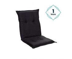 Homeoutfit24 Sun Garden 1-Stück Gartenstuhl-Auflage (103 x 52 x 8 cm) Prato, Niedriglehner Auflage in Schwarz/Blau