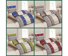 Dresscode 2tlg Wende Bettwäsche in Mikrofaser Übergröße Bettbezug 155x220 Kissenbezug 80x80 Streifen Grau Rot