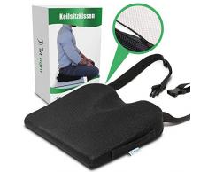 sit right Keilkissen - Sitzkissen für verbesserte Haltung - Sitzkeil ideal als bequemes Stuhlkissen - Sitzerhöhung für Auto, Büro, Rollstuhl - Extra groß - schwarz - bis 65kg Körpergewicht