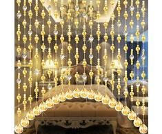 ZYCLSSRV Champagner Crystal perlenvorhang gewölbt,Dekorative tür zeichenfolge Vorhang perlen-F