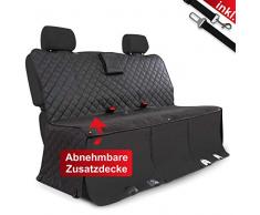 WhizProducts® Hundedecke für Auto Rückbank (mit Zusatz-Decke, Tasche & Sicherheitsgurt) – Wasserabweisende Autoschondecke & Rutschfester Sitzbezug mit Seitenschutz - ideal auch als Kofferraummatte