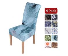 Homaxy Stretch Stuhlhussen Blumen Universal Hussen für Stuhl Esszimmer Waschbare Stuhlbezüge (4 Stück, Style 3)