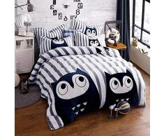 Perrkld Fleece-Bettwäsche, 4-teilig, verdickt, warm, doppelseitig, Farbe 06, King Size