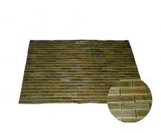 inet-trades Badematte Saunamatte Holz Badteppich Bambus Holzmatte Badvorleger Teak 50 x 70 cm grünbraun