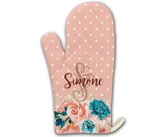Ofenhandschuh mit Namen türkis rosa pastell Landhaus Vintage retro