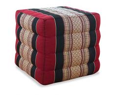 livasia LAGERUNGSWÜRFEL UND SITZHOCKER, Thaikissen der Marke, Lagerungswürfel, Bandscheibenwürfel, Stufenlagerungswürfel, Asiatischer Sitzhocker, Würfelkissen (rot/schwarz)