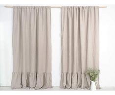 Leinenvorhänge. Kundenspezifische Breite und Länge. Leinenvorhänge natur. Landhausgardine